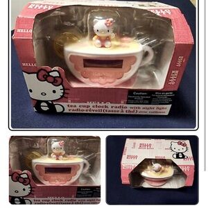 Sanrio Hello Kitty teacup alarm clock, still in box, never opened, pink